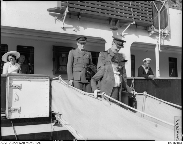 Kure, Japan. Lieutenant General Sir Horace Robertson (centre