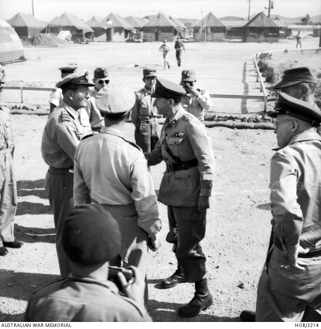 Field Marshal Lord Alexander (right), shaking hands with Squadron ...