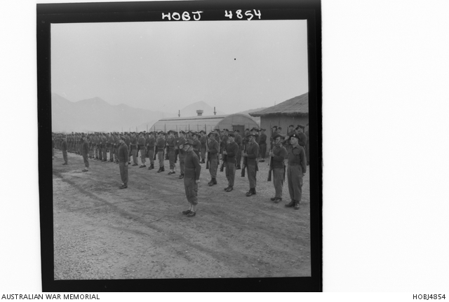 Korea. 3 March 1954. Troops of Headquarters 28th Britcom Infantry ...