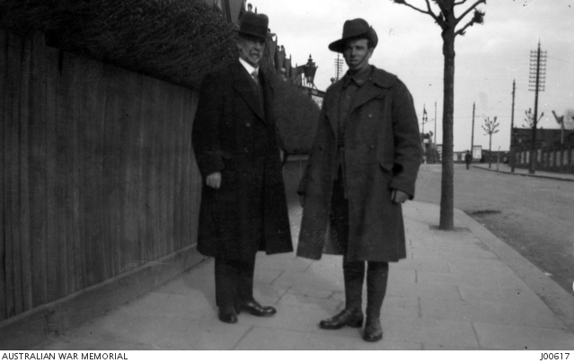 Portrait of Mr A T Sharp with 5195 Corporal (Cpl) Norman Edward Sharp ...