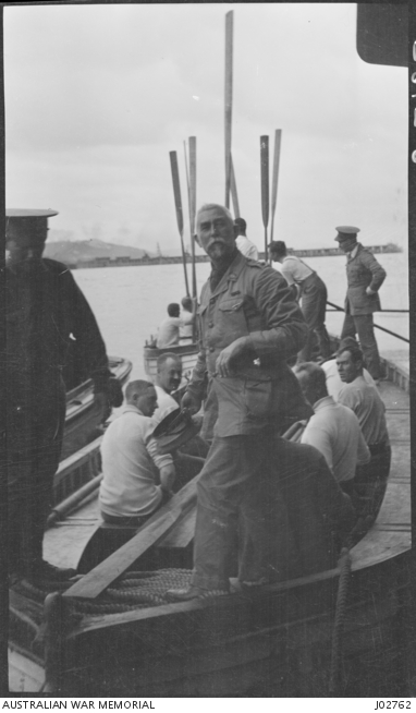 OFFICERS AND MEN OF THE 8TH LIGHT HORSE TAKING SOME ROWING EXERCISE IN ...
