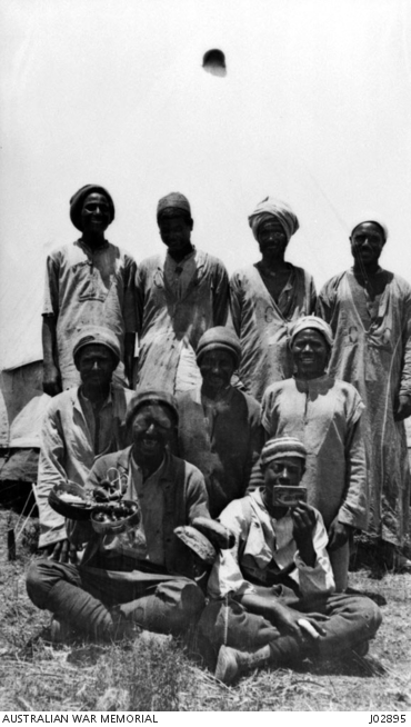 GROUP OF ARABS, ATTACHED TO 2ND AUSTRALIAN LIGHT HORSE (2ALH) FIELD ...