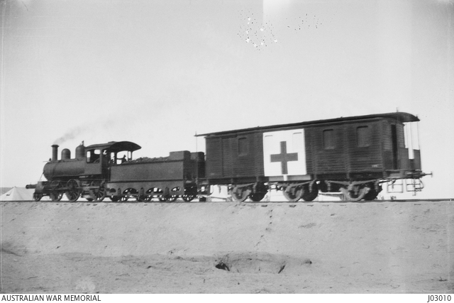 THE HOSPITAL TRAIN WHICH TRANSPORTED CASUALTIES TO THE 2ND AUSTRALIAN ...