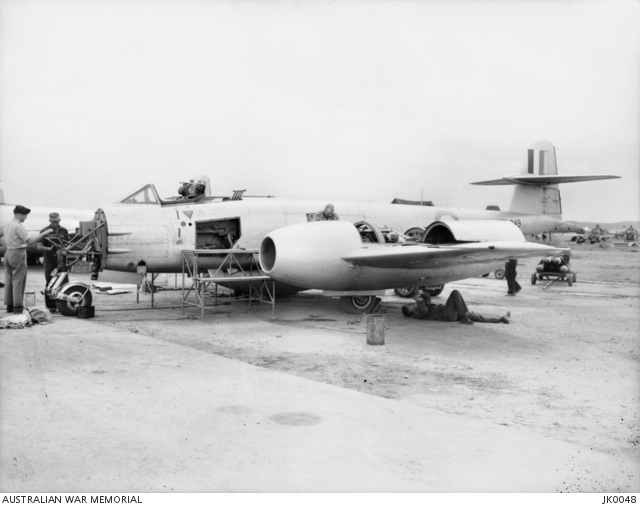 KIMPO SOUTH KOREA 1951 GROUND CREWS OF NO 77 SQUADRON RAAF 