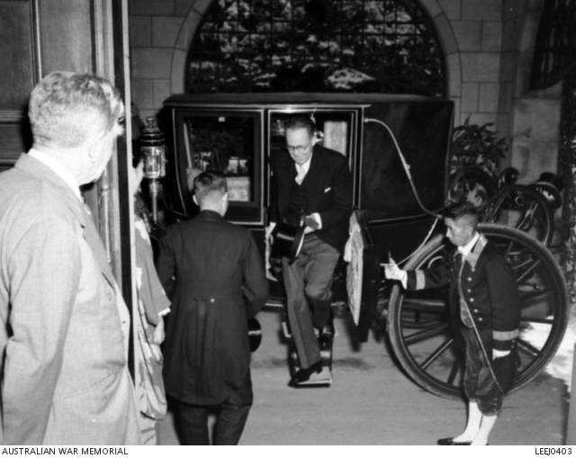 Dr E R Walker, Australian Ambassador to Japan, arrives at a function in ...
