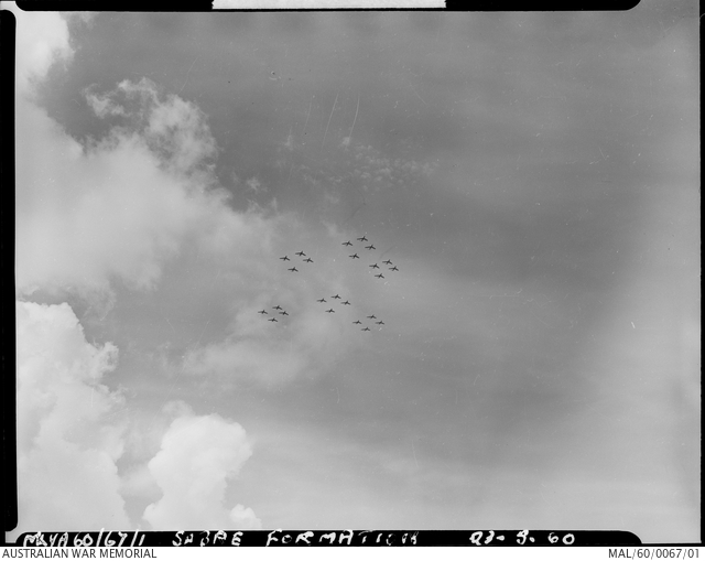 19600523. 24 SABRE JETS FLY OVER BUTTERWORTH BASE IN NORTHERN MALAYA