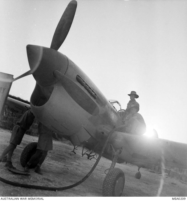 Malta. July 1943. No. 3 (Kittyhawk) Squadron RAAF ground crew ...