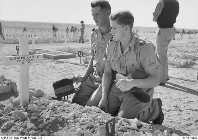 El Alamein, Egypt. 11 November 1943. Brothers Ron and Phil Chitty of ...