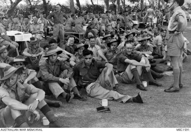 Cairo, Egypt. c. 1944. Repatriated AIF prisoners of war (POWs) at a ...