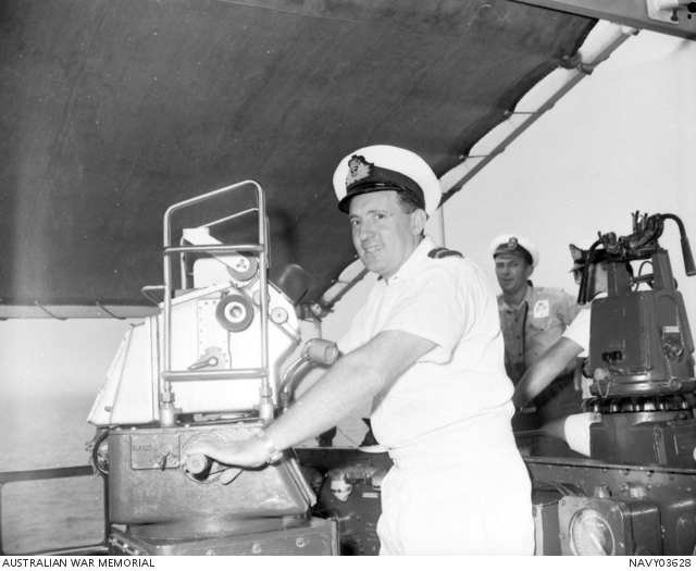 Engineer Lieutenant Barry Ryan operating a gun direction platform (GDP