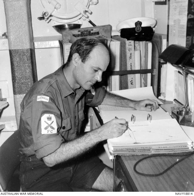 The RAN River class destroyer escort HMAS Derwent F22/DE49 is serving ...