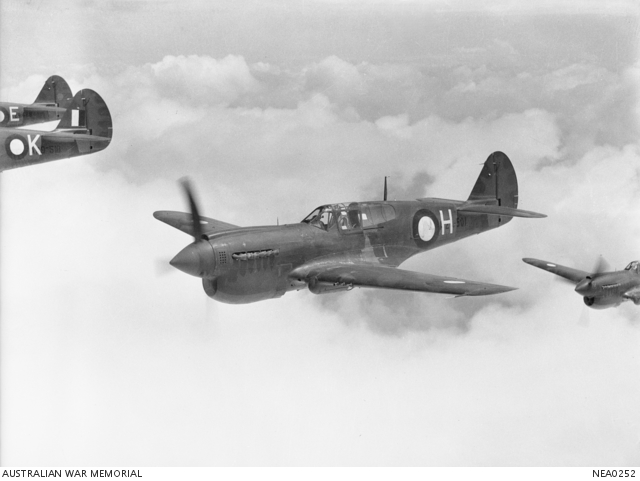 Horn Island. 1943-12-23. Kittyhawk aircraft from No. 84 Squadron RAAF ...