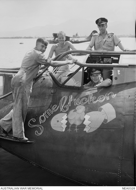 Portrait of air and ground crew members of 43 Squadron, RAAF, with ...