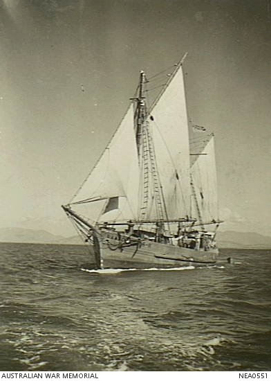 At Sea, Qld. 1944-09-14. RAAF ketch 06-11, formerly 