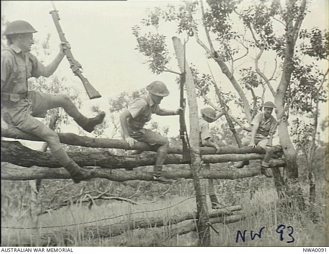Darwin Area, NT. February 1943. RAAF Security Guards negotiate an ...