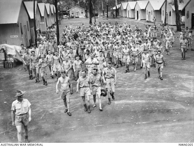 Batchelor, NT. 25 April 1943. Members of an RAAF Mobile Works Squadron ...