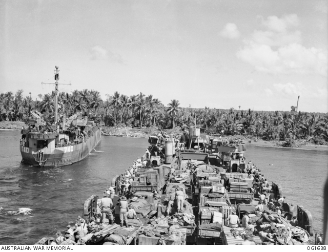 MOROTAI, HALMAHERA ISLANDS, NETHERLANDS EAST INDIES. 1944-09-18. LSTS ...