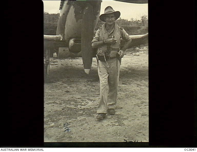 BALIKPAPAN, BORNEO. 1945-07-15. FIRST RAAF FIGHTER PILOT TO LAND AT THE ...