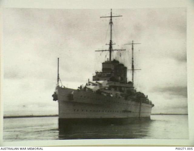 A Kent class cruiser of the Royal Australian Navy (RAN) possibly HMAS ...