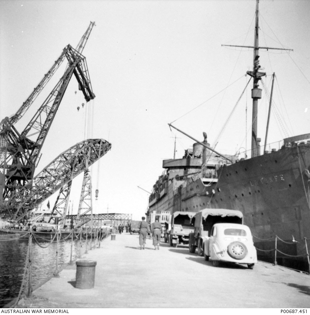 KIEL, GERMANY, 1945-05. THE DOCKS AND HARBOUR WITH THE SHIP \