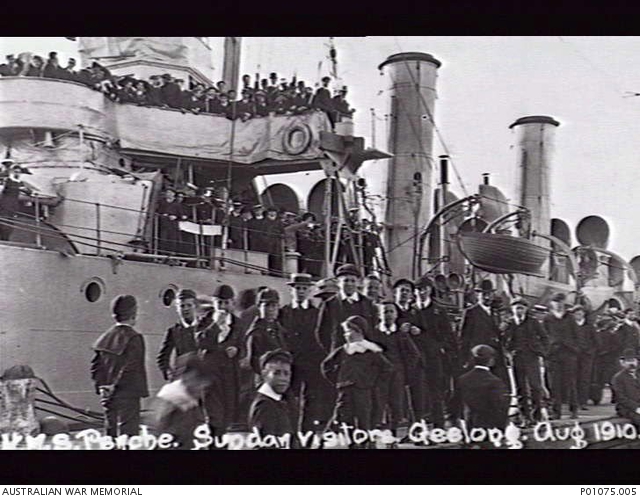 SIGHTSEERS LINE THE WHARF AND THE BRIDGE WINGS OF THE THIRD CLASS ...