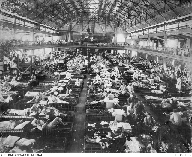 HELIOPOLIS, EGYPT, 1915. THE INTERIOR OF NO. 1 AUSTRALIAN AUXILIARY HOSPITAL, FORMERLY THE LUNA