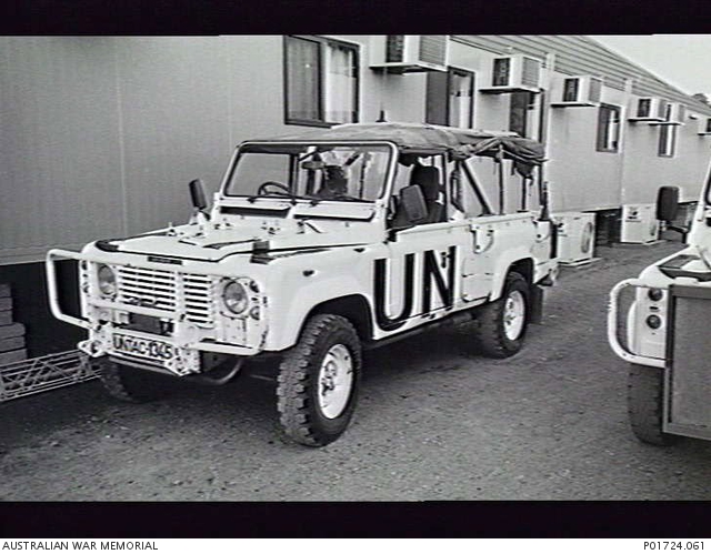 UN-white Perentie at Kampong Cham, Cambodia, April 1993 — the reference for this model; linked only.
