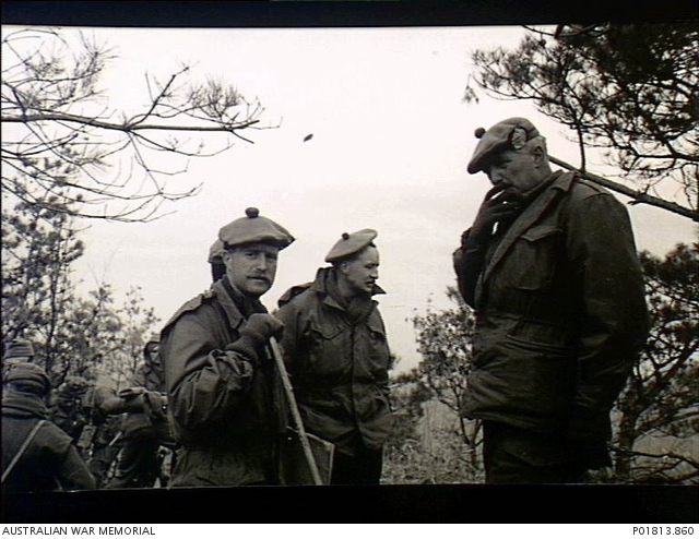 Korea, 1951. A small group of officers of the 1st Battalion, The Argyll ...
