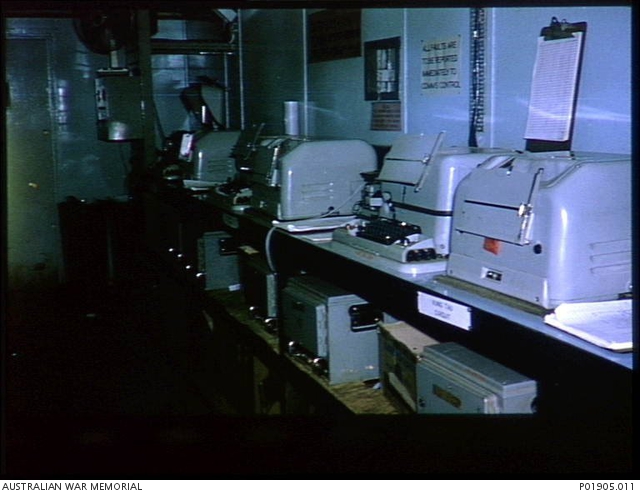 Nui Dat, Vietnam. c. 1969-1970. The interior of 104 Signals Squadron ...