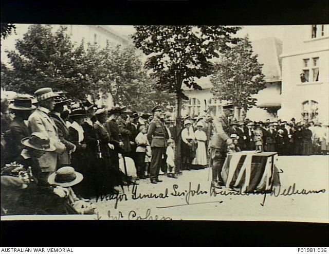 Outdoor ceremony for repatriated Prisoners of War (POW) at Montreux ...