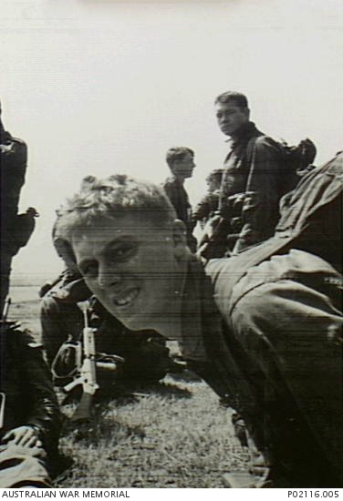 3789463 Private (Pte) Ian Maurice Ross, a forward scout with 9 Platoon ...