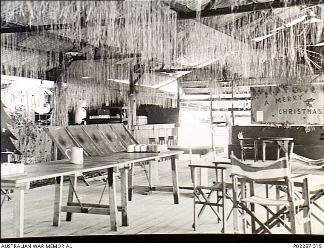 Madang, New Guinea, 1945-12-25. Interior of the Officers' Mess at ...