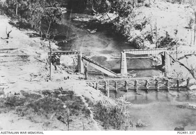 Burma-Thailand. c. May 1945. This railway bridge on the Burma-Thailand ...