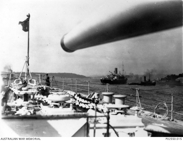 A view of the starboard forecastle deck of the Kent class cruiser HMAS ...