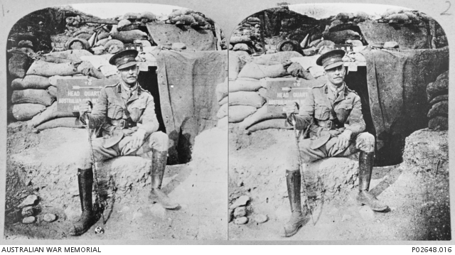 Gallipoli Peninsula. c May 1915. General Sir H. G. Chauvel sitting ...