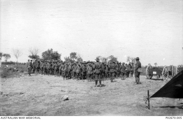 The 4th Australian Machine Gun Company parade on a Sunday morning at ...