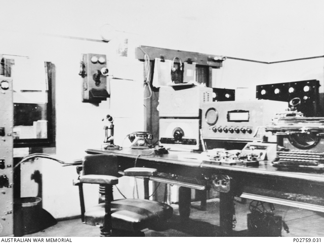 Equipment inside the operating room of the radio station before it was ...