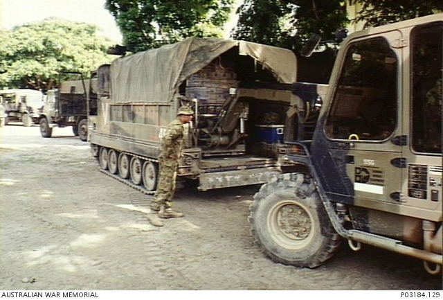 Dili, East Timor. 14 November 1999. An unidentified member of D Company ...