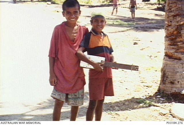 Matai, East Timor. 16 November 1999. Two Timorese children in the ...