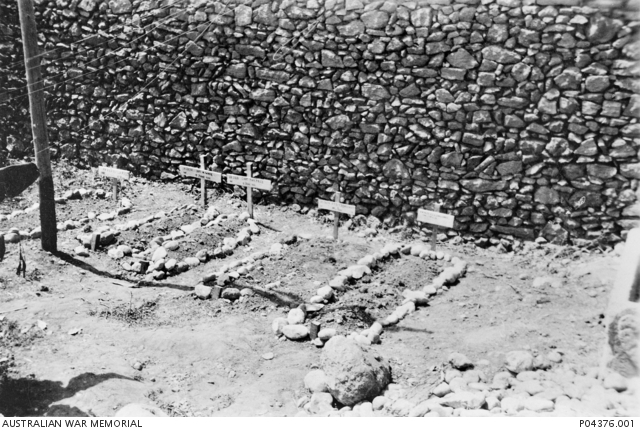 The original graves of members of the 2/27 Battalion, all of whom were ...