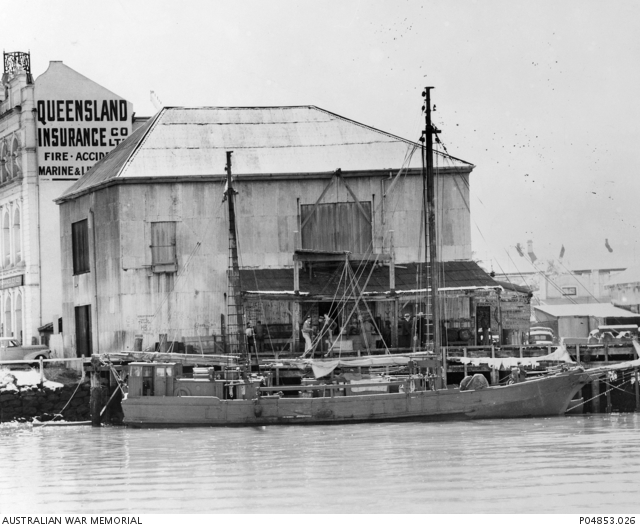 The powered scow Maggie (S-104) of the Small Ships Section, United ...