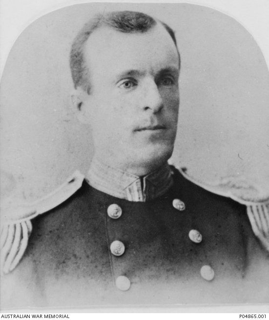 Studio portrait of Captain Joseph N Crowle, Royal Navy. Crowle served