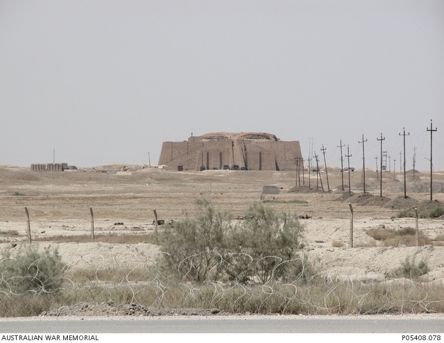 A view of the remains of the ziggurat at the site of the ancient city ...