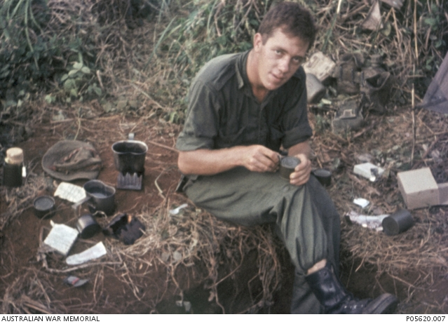 Peter Sharp taking a tea break while out on patrol. | Australian War ...