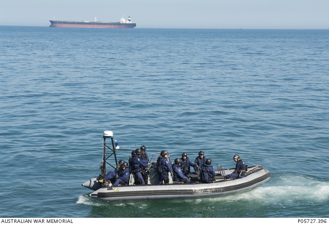 An Australian boarding party takes to the water in a Rigid-Hulled ...