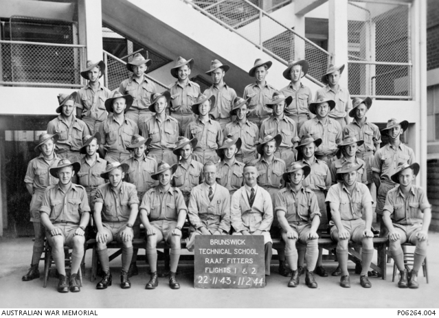 Group Portrait Of Brunswick Technical School RAAF Fitters Course 