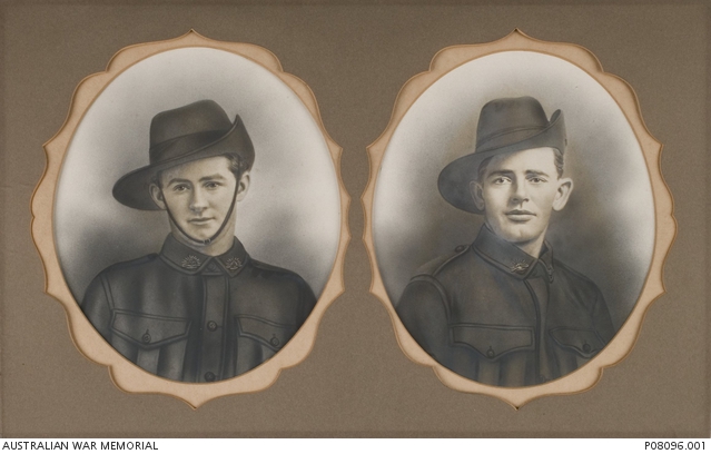 Framed double portrait of brothers 4134 Private (Pte) Jonathan Yates ...