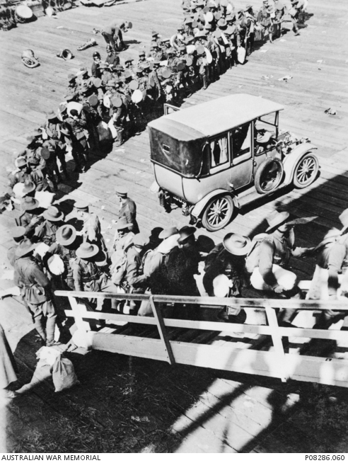 Troops Embarking On Hmat Euripides A14 At Port Melbourne