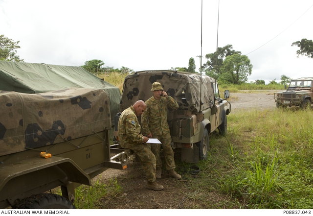 Gunner Tim Reddish, left, and Bombardier Tim Knappstein man a tactical ...
