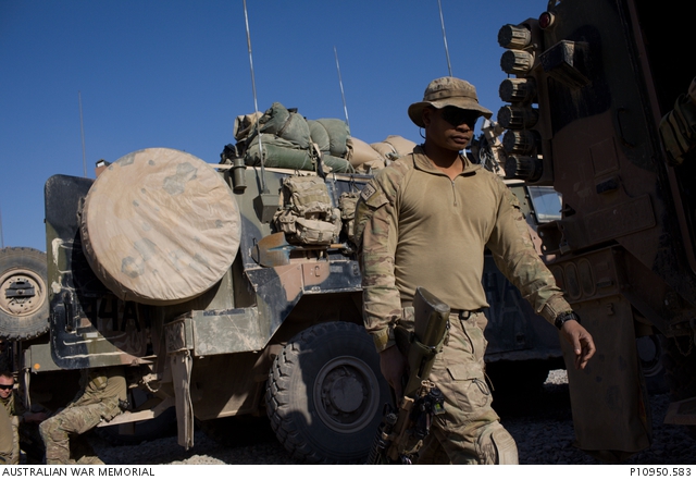 Following a mission, members of the 3rd Battalion, The Royal Australian ...